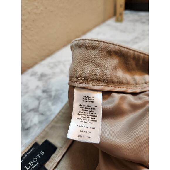 Talbots Women's Beige Solid Stretch Hampshire High Rise Cropped Pants Size 22W - Picture 4 of 7